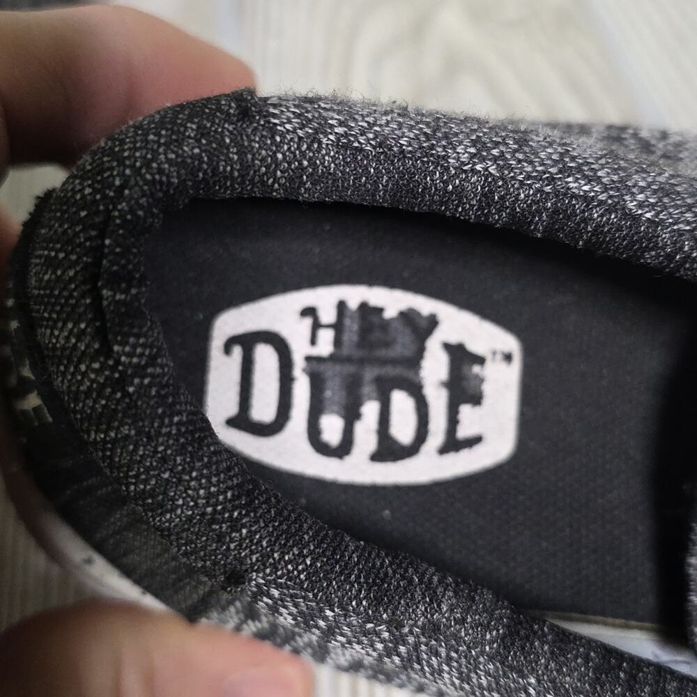 Hey Dude Wally Youth Black and White Sport Knit Slip On Loafers Kids Size YT1 - Picture 11 of 12